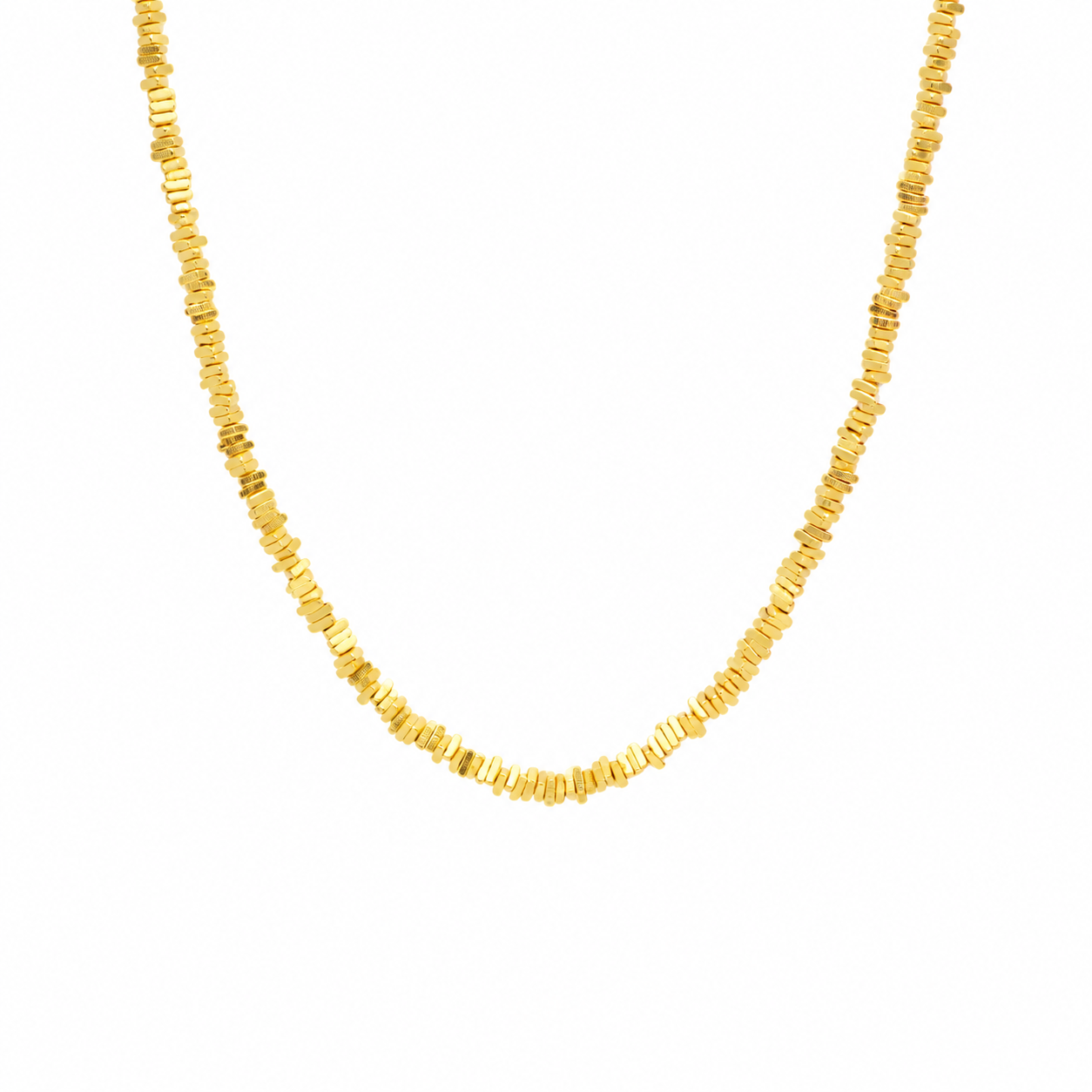Gold brick necklace