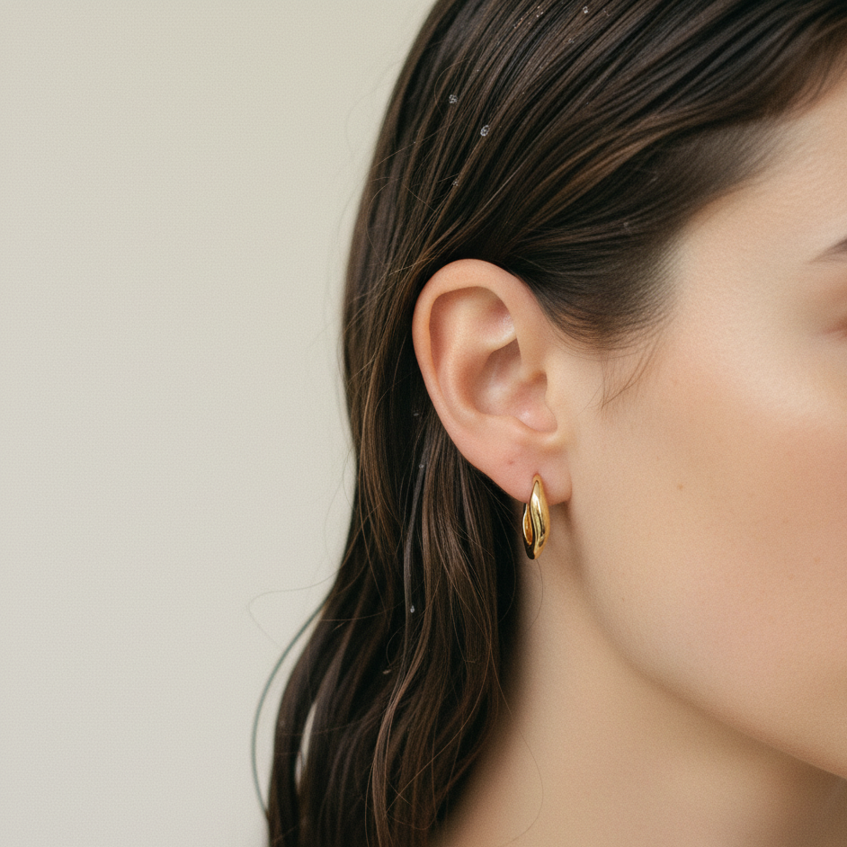 Wave Earrings Gold
